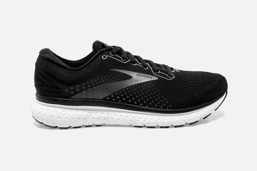 Brooks Running Shoes Mens Black/White - Glycerin 18 Road - 0354-HDKAI